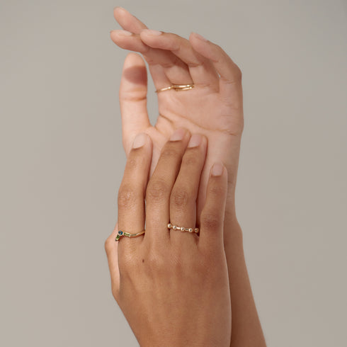 The Temple Ring with Topaz and Tourmaline in Yellow Gold